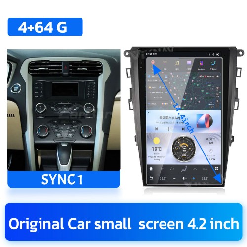 Viknav 13.6 inch Touch Screen Car Radio For Ford Mondeo 2013-2021 Android 13 Multimedia Player Head unit (SYNC1-64GB)
