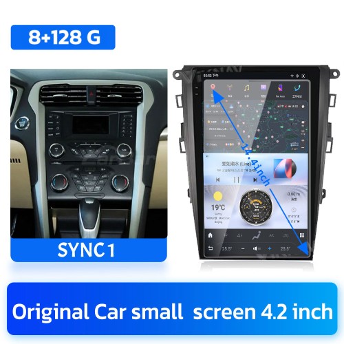 Viknav 13.6 inch Touch Screen Car Radio For Ford Mondeo 2013-2021 Android 13 Multimedia Player Head unit (SYNC1-128GB)