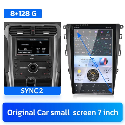 Viknav 13.6 inch Touch Screen Car Radio For Ford Mondeo 2013-2021 Android 13 Multimedia Player Head unit (SYNC2-128GB)
