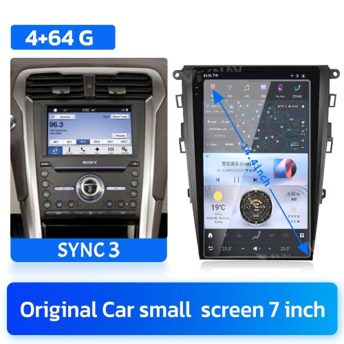Viknav 13.6 inch Touch Screen Car Radio For Ford Mondeo 2013-2021 Android 13 Multimedia Player Head unit (SYNC3-64GB)