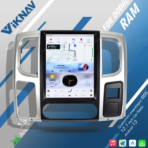 Viknav 12.1inch Touch Screen Car Radio For Dodge Ram 2013 -2018 Android 13 Multimedia Player Head Unit(128GB)