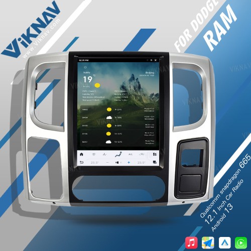 Viknav 12.1inch Touch Screen Car Radio For Dodge Ram 2013 -2018 Android 13 Multimedia Player Head Unit(128GB)