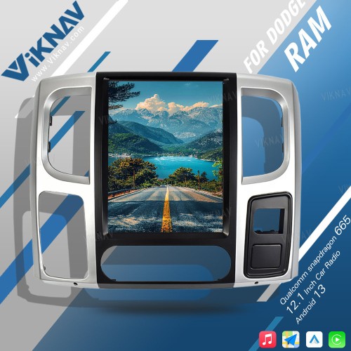 Viknav 12.1inch Touch Screen Car Radio For Dodge Ram 2013 -2018 Android 13 Multimedia Player Head Unit(128GB)