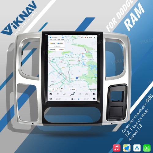 Viknav 12.1inch Touch Screen Car Radio For Dodge Ram 2013 -2018 Android 13 Multimedia Player Head Unit(128GB)