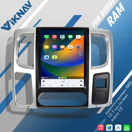 Viknav 12.1inch Touch Screen Car Radio For Dodge Ram 2013 -2018 Android 13 Multimedia Player Head Unit(128GB)