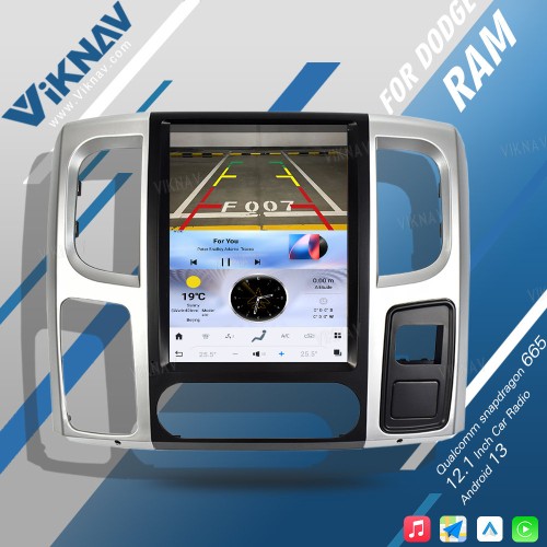 Viknav 12.1inch Touch Screen Car Radio For Dodge Ram 2013 -2018 Android 13 Multimedia Player Head Unit(128GB)