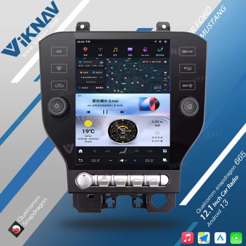 Viknav Car stereo For FORD Mustang Android Car Radio 2014-2021 Car GPS Navigation Multimedia Radio Player CARPLAY Auto Stereo(128GB)