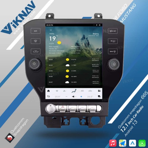 Viknav Car stereo For FORD Mustang Android Car Radio 2014-2021 Car GPS Navigation Multimedia Radio Player CARPLAY Auto Stereo(128GB)
