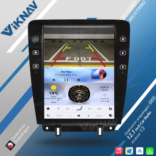 Viknav Car Radio For Ford Mustang 2009-2014 12.1inch Touch Screen GPS Navigation  Android Multimedia Player Head unit(128GB)
