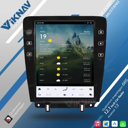 Viknav Car Radio For Ford Mustang 2009-2014 12.1inch Touch Screen GPS Navigation  Android Multimedia Player Head unit(128GB)