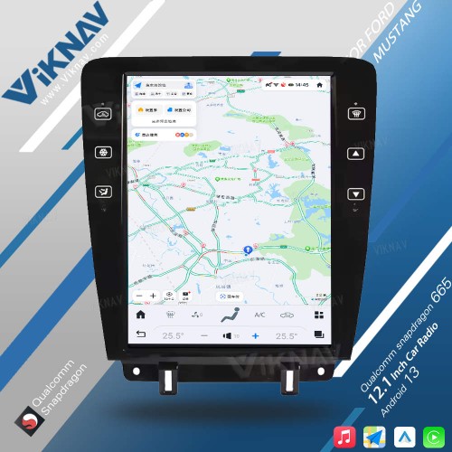 Viknav Car Radio For Ford Mustang 2009-2014 12.1inch Touch Screen GPS Navigation  Android Multimedia Player Head unit(128GB)