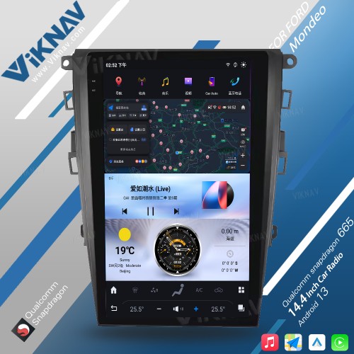 Viknav 13.6 inch Touch Screen Car Radio For Ford Mondeo 2013-2021 Android Multimedia Player Head unit(128GB)