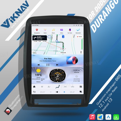VIKNAV Touch Screen Car Radio For Dodge Durango 2011-2013 Android Auto Carplay GPS Navigation Multimedia Stereo Player Head Unit(64GB)