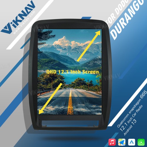 VIKNAV Touch Screen Car Radio For Dodge Durango 2011-2013 Android Auto Carplay GPS Navigation Multimedia Stereo Player Head Unit(64GB)
