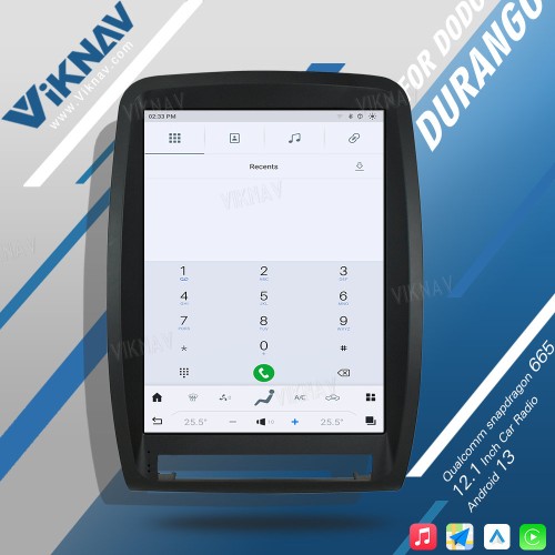 VIKNAV Touch Screen Car Radio For Dodge Durango 2011-2013 Android Auto Carplay GPS Navigation Multimedia Stereo Player Head Unit(64GB)
