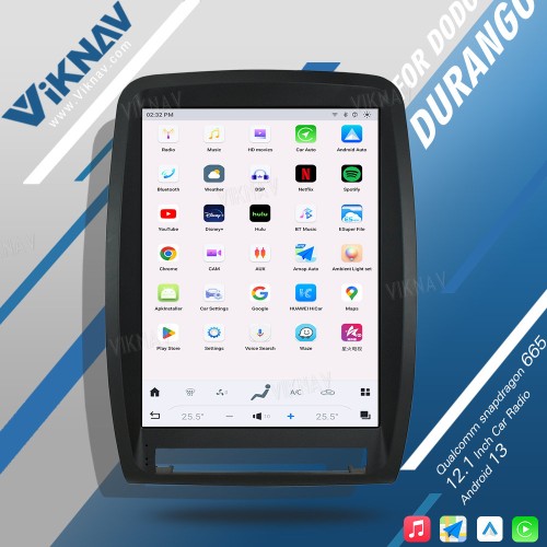 VIKNAV Touch Screen Car Radio For Dodge Durango 2011-2013 Android Auto Carplay GPS Navigation Multimedia Stereo Player Head Unit(64GB)