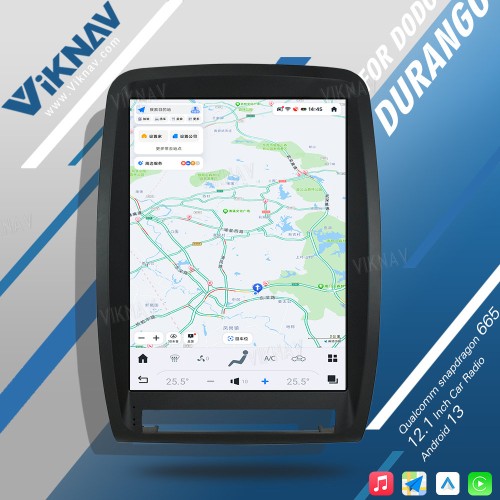 VIKNAV Touch Screen Car Radio For Dodge Durango 2011-2013 Android Auto Carplay GPS Navigation Multimedia Stereo Player Head Unit(64GB)