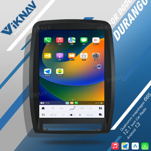 VIKNAV Touch Screen Car Radio For Dodge Durango 2011-2013 Android Auto Carplay GPS Navigation Multimedia Stereo Player Head Unit(64GB)