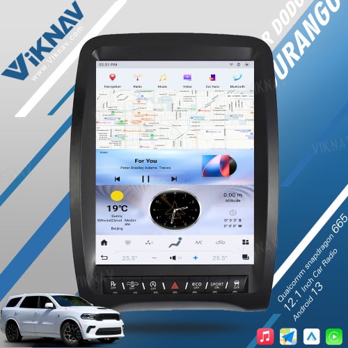VIKNAV 12.1inch Android Auto car radio For Dodge Durango 2014-2016 Carplay touch screen GPS Navigation Multimedia player head unit(64GB)