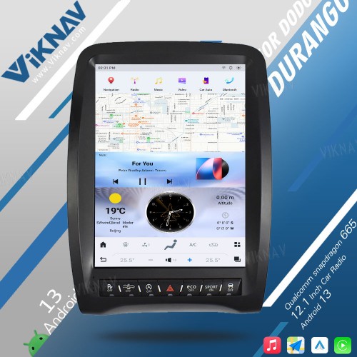 VIKNAV 12.1inch Android Auto car radio For Dodge Durango 2014-2016 Carplay touch screen GPS Navigation Multimedia player head unit(64GB)