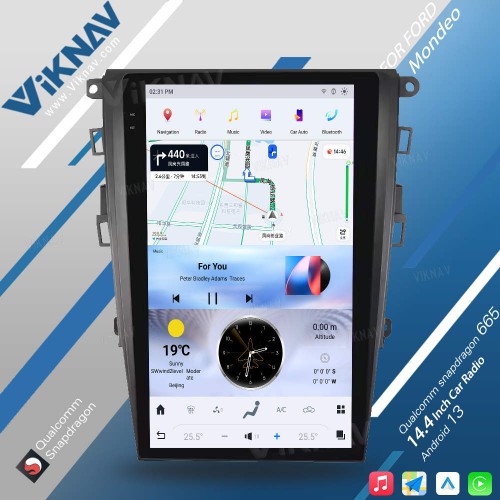 Viknav 13.6 inch Touch Screen Car Radio For Ford Mondeo 2013-2021 Android 13 Multimedia Player Head unit (SYNC2-128GB)