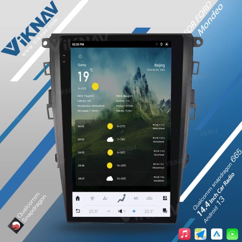 Viknav 13.6 inch Touch Screen Car Radio For Ford Mondeo 2013-2021 Android 13 Multimedia Player Head unit (SYNC2-128GB)