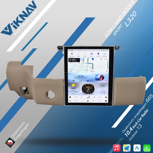 Viknav Car Radio For Range Rover Sport L320 2009-2013 Android Carplay GPS Navigation Multimedia Stereo Video Player Head UNIT (Beige-Bosch-64GB)