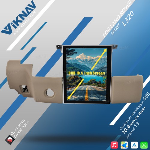 Viknav Car Radio For Range Rover Sport L320 2009-2013 Android Carplay GPS Navigation Multimedia Stereo Video Player Head UNIT (Beige-Bosch-64GB)