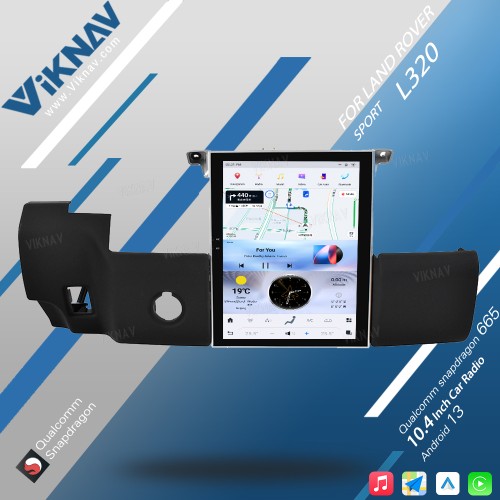 Viknav Car Radio For Range Rover Sport L320 2009-2013 Android Carplay GPS Navigation Multimedia Stereo Video Player(Black-Denso-128GB)