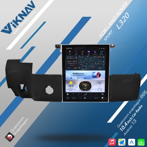 Viknav Car Radio For Range Rover Sport L320 2009-2013 Android Carplay GPS Navigation Multimedia Stereo Video Player(Black-Denso-128GB)