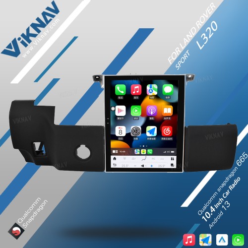 Viknav Car Radio For Range Rover Sport L320 2009-2013 Android Carplay GPS Navigation Multimedia Stereo Video Player(Black-Denso-128GB)