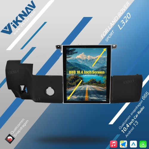 Viknav Car Radio For Range Rover Sport L320 2009-2013 Android Carplay GPS Navigation Multimedia Stereo Video Player(Black-Denso-128GB)