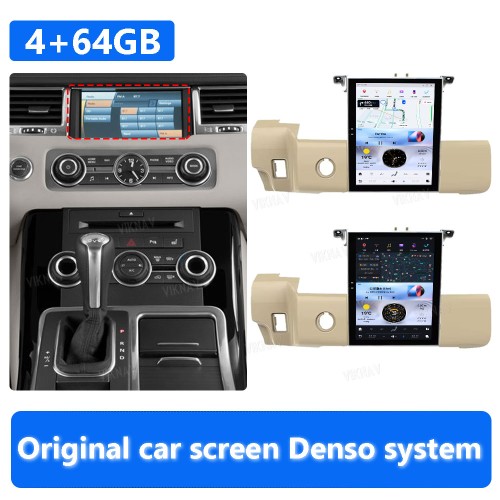 Viknav Car Radio For Range Rover Sport L320 2009-2013 Android Carplay GPS Navigation Multimedia Stereo Video Player(Beige-Denso-64GB)