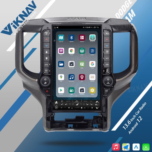 VIKNAV 13.6 Inch Android Head Unit For 2019-2024 Dodge Ram Car Stereo Radio GPS Navigation Carplay Multimedia Video Player (128GB)