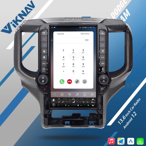 VIKNAV 13.6 Inch Android Head Unit For 2019-2024 Dodge Ram Car Stereo Radio GPS Navigation Carplay Multimedia Video Player (128GB)