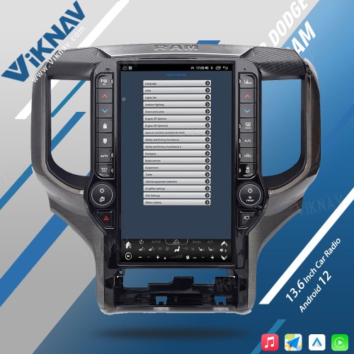VIKNAV 13.6 Inch Android Head Unit For 2019-2024 Dodge Ram Car Stereo Radio GPS Navigation Carplay Multimedia Video Player (128GB)