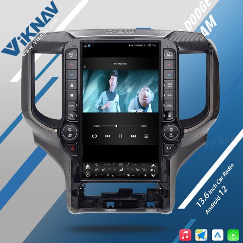 VIKNAV 13.6 Inch Android Head Unit For 2019-2024 Dodge Ram Car Stereo Radio GPS Navigation Carplay Multimedia Video Player (128GB)