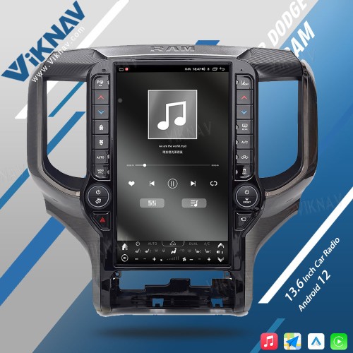 VIKNAV 13.6 Inch Android Head Unit For 2019-2024 Dodge Ram Car Stereo Radio GPS Navigation Carplay Multimedia Video Player (128GB)