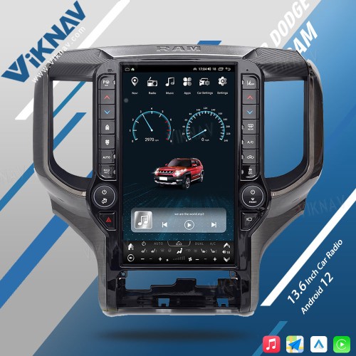 VIKNAV 13.6 Inch Android Head Unit For 2019-2024 Dodge Ram Car Stereo Radio GPS Navigation Carplay Multimedia Video Player (64GB)