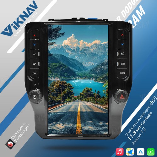 VIKNAV 11.8 Inch Touch Screen Car Radio For Dodge Ram 2020-2023 Android Multimedia Player Head unit(128GB)