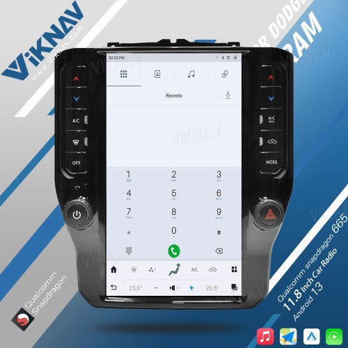 VIKNAV 11.8 Inch Touch Screen Car Radio For Dodge Ram 2020-2023 Android Multimedia Player Head unit(128GB)