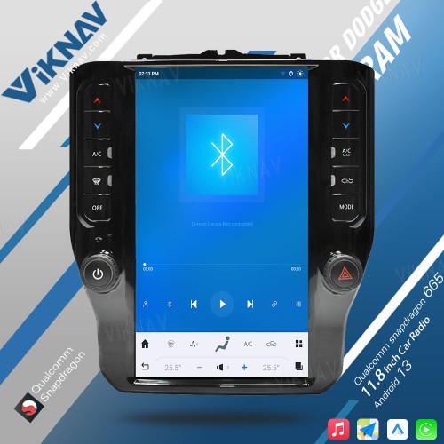 VIKNAV 11.8 Inch Touch Screen Car Radio For Dodge Ram 2020-2023 Android Multimedia Player Head unit(128GB)