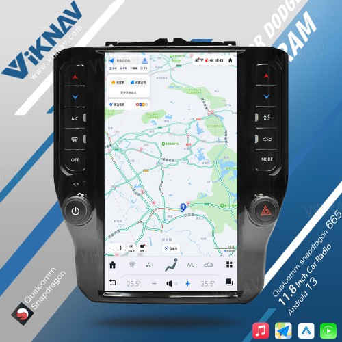 VIKNAV 11.8 Inch Touch Screen Car Radio For Dodge Ram 2020-2023 Android Multimedia Player Head unit(128GB)