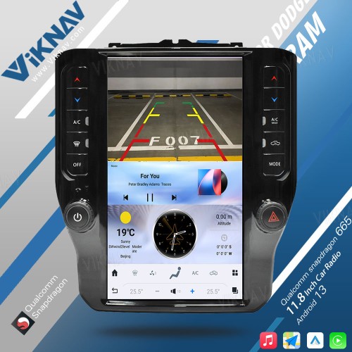 VIKNAV 11.8 Inch Touch Screen Car Radio For Dodge Ram 2020-2023 Android Multimedia Player Head unit(128GB)