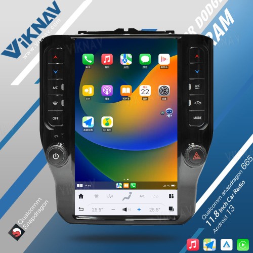 VIKNAV 11.8 Inch Touch Screen Car Radio For Dodge Ram 2020-2023 Android Multimedia Player Head unit(64GB)