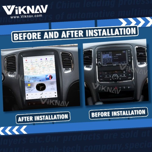 VIKNAV Touch Screen Car Radio For Dodge Durango 2011-2013 Android Auto Carplay GPS Navigation Multimedia Stereo Player Head Unit(64GB)