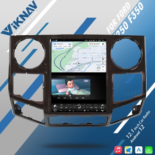 VIKNAV 12.1 Inch For 2008-2016 Ford F250 F350 Car Stereo Radio GPS Navigation Carplay Multimedia Player Wireless Carplay -64GB