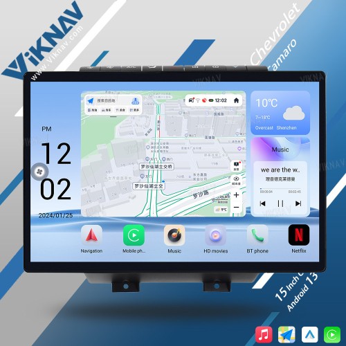 Viknav 15 Inch Car Radio for Chevrolet Camaro 2010 2011 2012 2013 2014 2015 Touch Screen Android  Replacement car Stereo Upgrade carplay and Android auto Head Unit(64GB)
