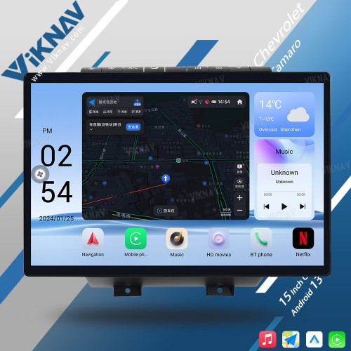 Viknav 15 Inch Car Radio for Chevrolet Camaro 2010 2011 2012 2013 2014 2015 Touch Screen Android  Replacement car Stereo Upgrade carplay and Android auto Head Unit(64GB)