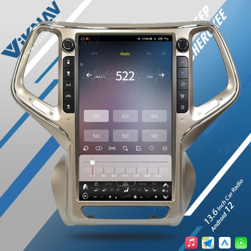 VIKNAV 13.6 Inch Auto Stereo Car Radio For Jeep Cherokee 2014-2021 Android Auto Wireless Carplay GPS Navigation Multimedia Stereo Player(64GB)